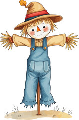 Cute vector illustration of a scarecrow.