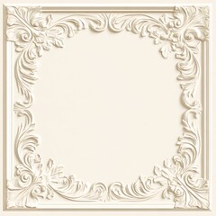 Ornate, decorative frame design in light beige.