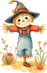 Cute vector illustration of a scarecrow.