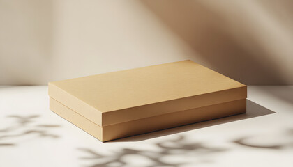 kraft paperboard box mockup, minimal shadows