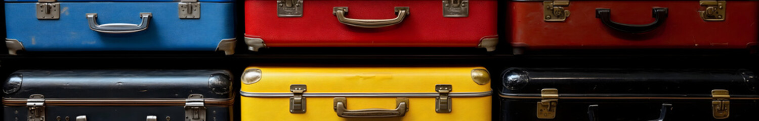 Assorted Suitcases Blue, Red, Yellow, Black, 
