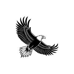 create a eagle silhouette vector icon