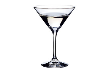 empty martini glass isolated on a transparent background