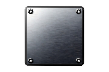 Fototapeta premium Empty metal board with black frame isolated on a transparent background