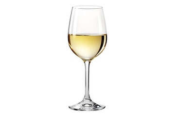 Elegant white wine glass isolated on a transparent background