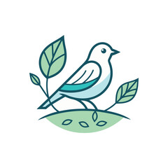 Bird logo vector icon illustration style Simple line design concept bird nest logo illustration places where birds nest simple elegant symbol of nature
