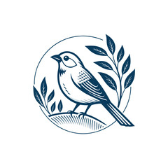 Bird logo vector icon illustration style Simple line design concept bird nest logo illustration places where birds nest simple elegant symbol of nature
