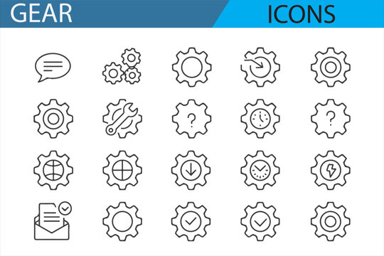 Icons for Technology, Mechanism, and Automation Processes