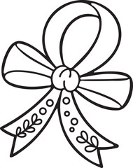 A party ribbon outline vector illustration. 