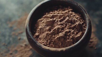 Chocolate Protein Powder in Ceramic Dish