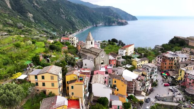 Corniglia Village, Cinque Terre Coast of Italy. La Spezia, Liguria, Italy
