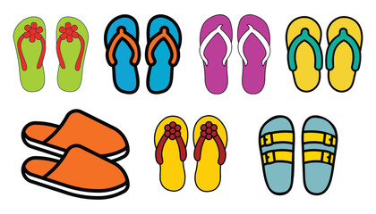 Casual Summer Sandals - Flat Design Footwear Vector Illustration