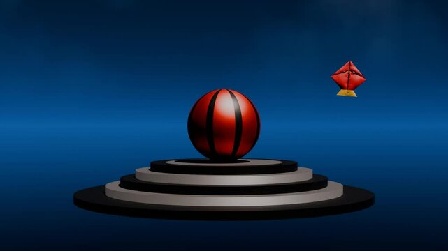  3D animation of a bouncing ball