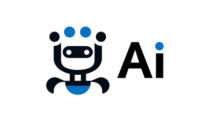 Fototapeta premium Minimalist AI Pictogram Symbol. Generative AI