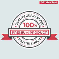 Fototapeta premium 100% Premium Product Badge – Quality Guaranteed Seal Label Design