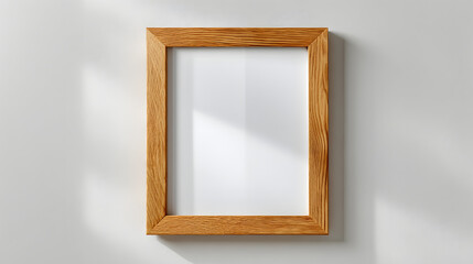 Vertical Light Wood Frame Mockup on White Background – Minimalist Top-View Design
