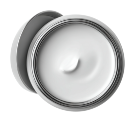 Moisturizing cream application beauty spa product clean environment overhead view skincare concept isolated on transparent background