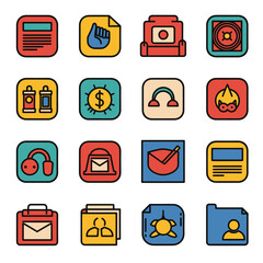 Single high resolution icon in various colors professional design element for websites and applications