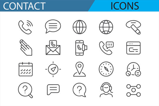Icons Representing Communication Channels and Support Systems