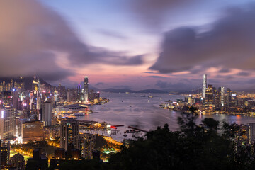 Fototapeta premium Hong Kong Cityscape at Dusk