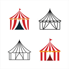  Traditional Circus Tent Vector Clipart Icons