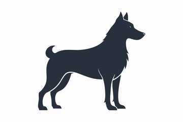 dog standing profile tail raised silhouette