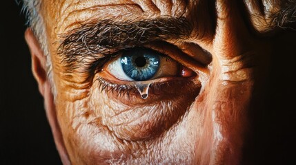 Closeup intense blue eye