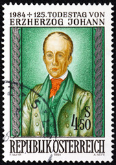 Postage stamp Austria 1984 Archduke Johann (1782-1859), was an Austrian field marshal and imperial regent