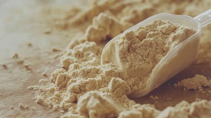 Vanilla Protein Powder Plastic Scoop Wooden T