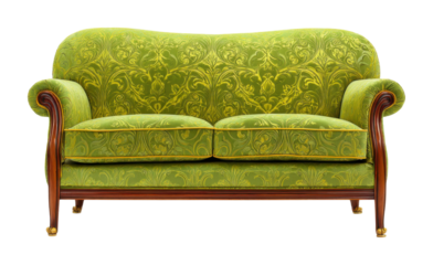 Elegant green sofa design for stylish living room home inspiration modern aesthetic isolated on transparent background