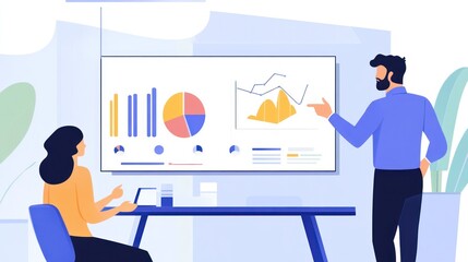 Colleagues discussing data