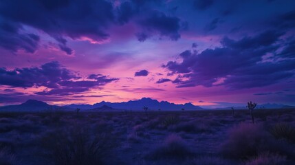 Colorful desert sunset