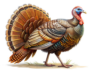 turkey cartoon illustration isolated on white background.PNG Transparent file type with high definition picture quality available.
