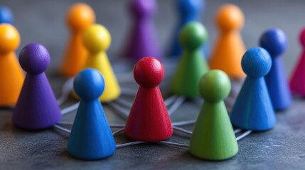 Colorful figures connected