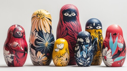 Colorful nesting dolls