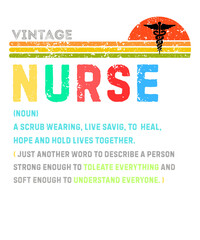 Vintage Nurse Definition for POD illustration, Healthcare Heroes worker