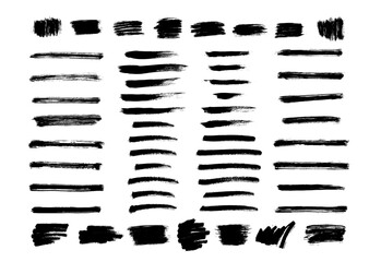 Huge set of brush strokes. Hand drawn scribble vector illustration. Set for your design.