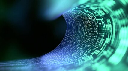 Digital Highway: A mesmerizing 3D rendering portrays data streams coursing through a tunnel, the very essence of digital connectivity and the flow of information in the modern technological era. - Powered by Adobe