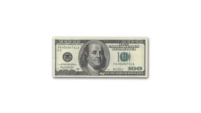 Doller money animation, motion animation, cash icon isolated on no background with alpha channel in white backround