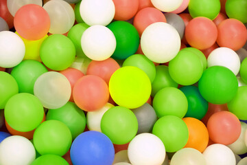 Multicolored plastic balls for children's pool and games