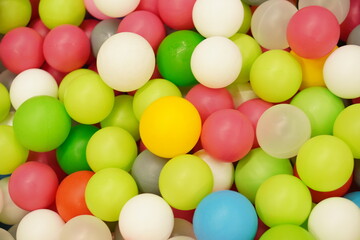 Multicolored plastic balls for children's pool and games