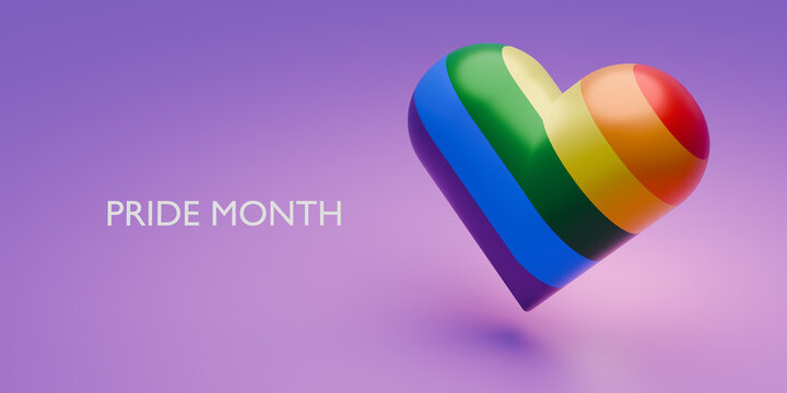 Gay pride concept. LGBT rainbow flag. 3d render.