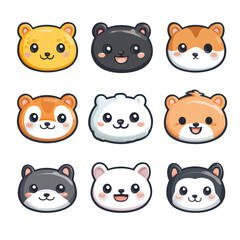 Cartoon Animal Emoji Clipart Pack, Expressive Faces