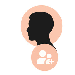 User Profile Icon with Add Friend Symbol