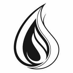 Elegant flame design in black and white representation of energy and passion