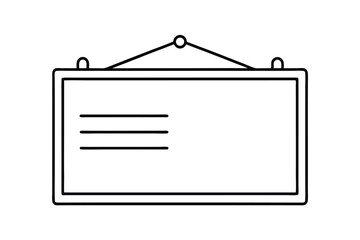 Blank hanging signboard simple outline design template