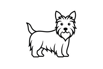 Adorable cairn terrier dog breed outline illustration