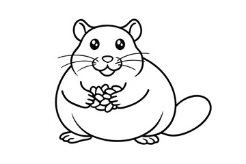 Adorable cartoon hamster holding seeds happy animal illustration