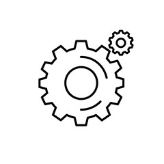 Fototapeta premium Gear icon design in minimal black and white style 