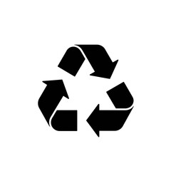 Recycling symbol in black design representing sustainability concept  